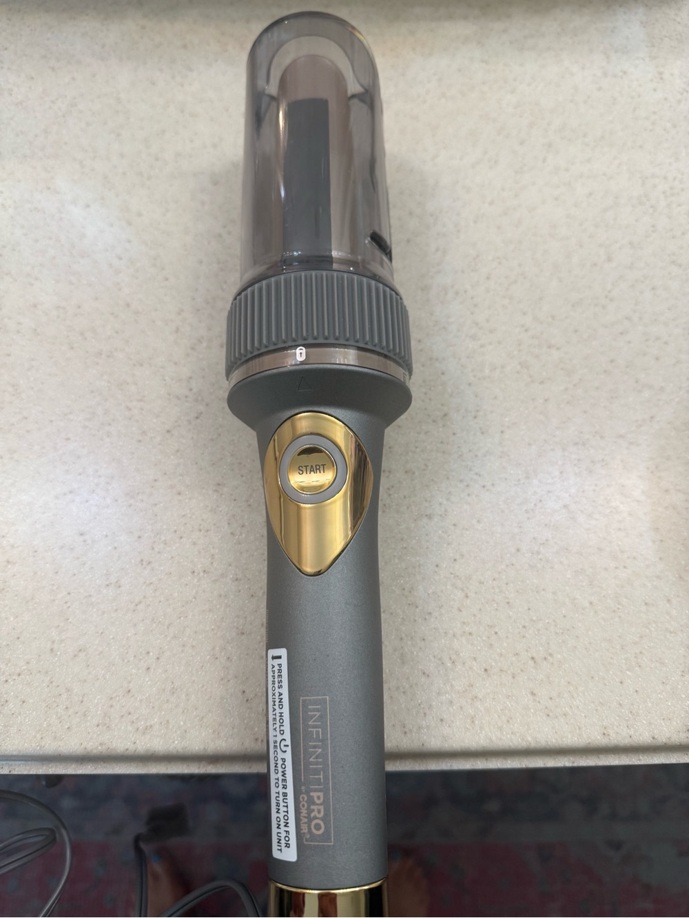 INFINITIPRO Gold & Gray Automatic Curling Wand - Gray/Gold
